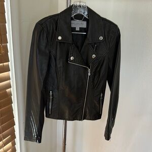 Marc New York Black Faux Leather Moto Jacket